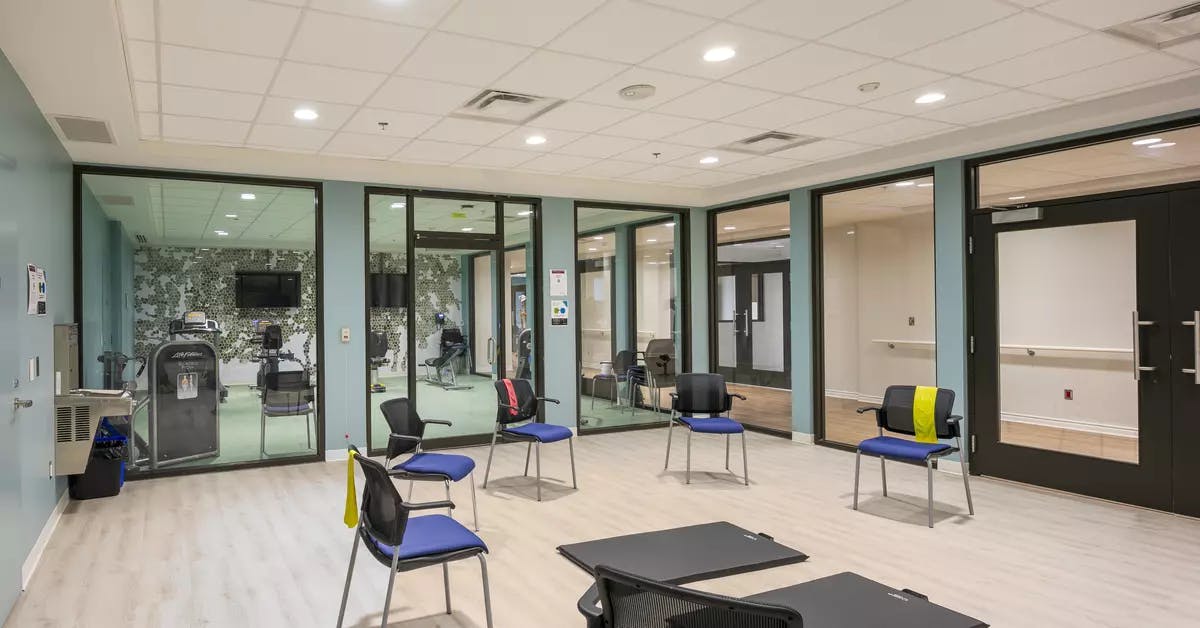 fully equipped fitness room at chartwell guildwood retirement residence