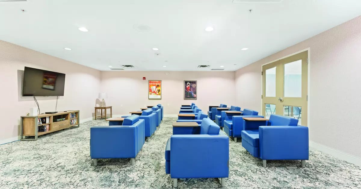 Chartwell Avondale Retirement Residence theatre room with comfortable theatre seating