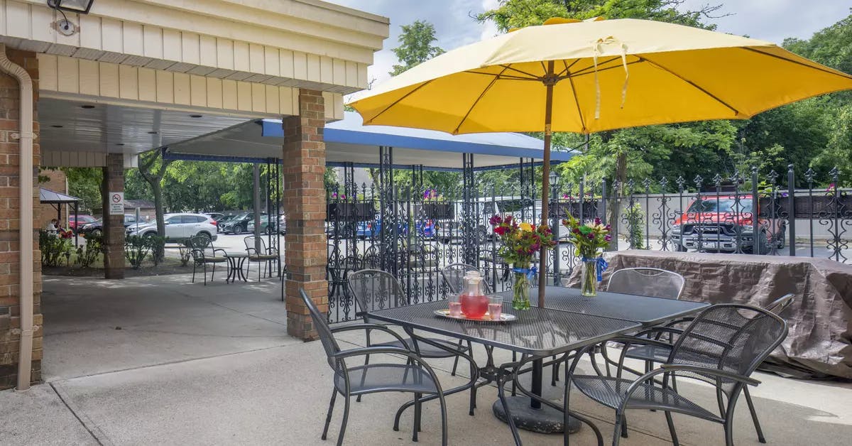 The beautiful Terrace of Chartwell Lansing Retirement Residence 