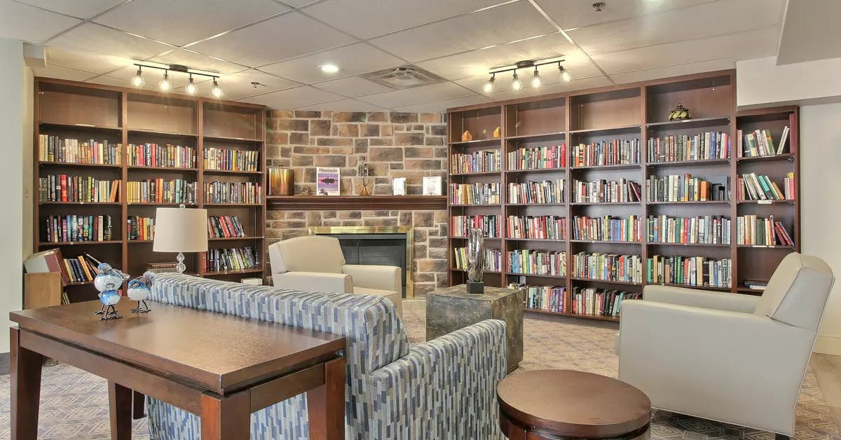 library at chartwell new edinburgh square retirement residence