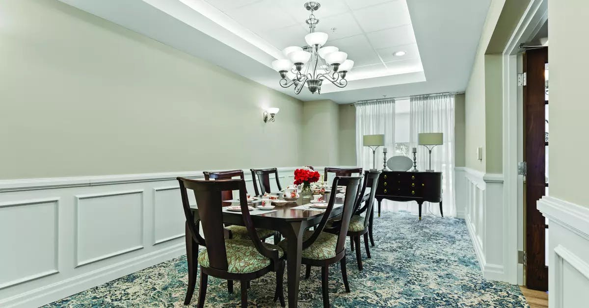 elegant private dining room at chartwell wynfield retirement residence