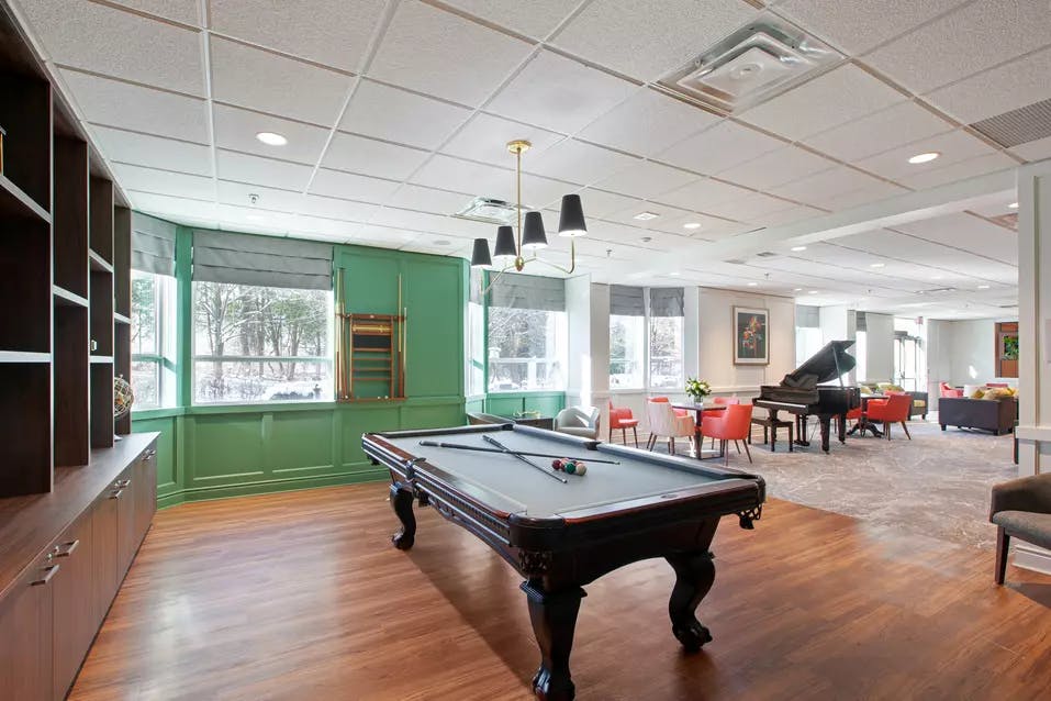 Chartwell Lakeshore Retirement Residence  billiards room with entertainment space