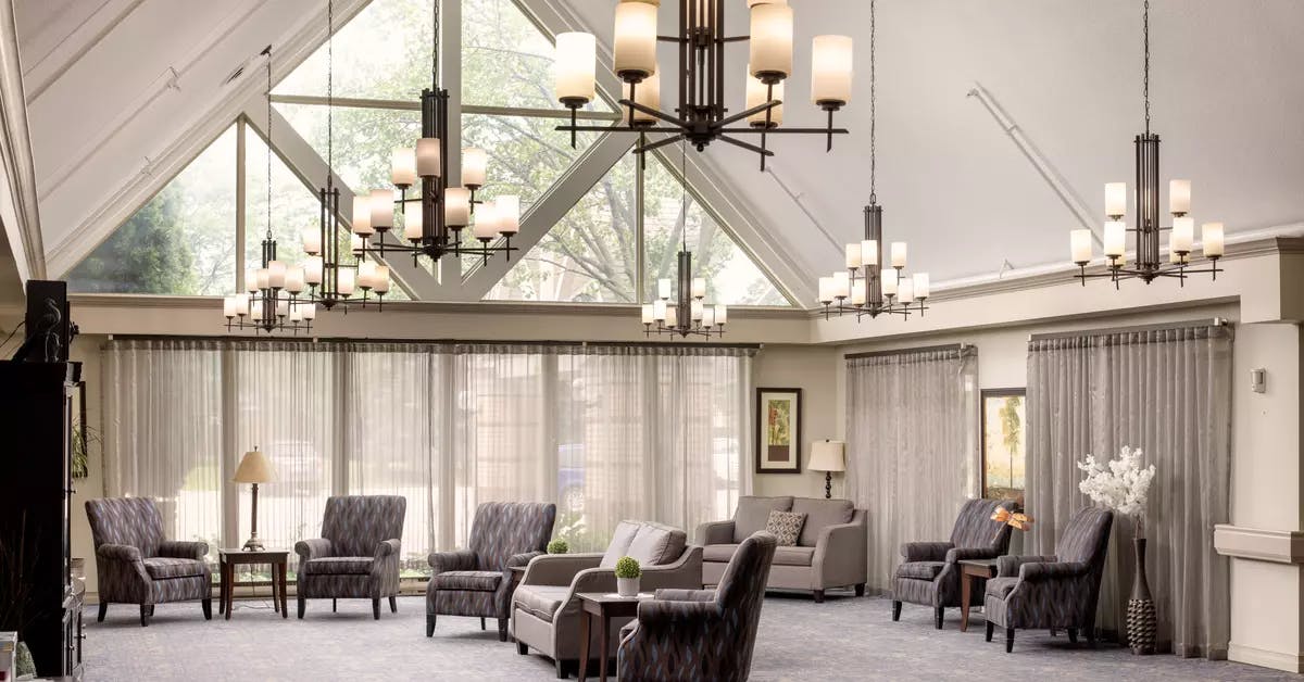 Beautiful common space at Chartwell Kingsville Retirement Residence