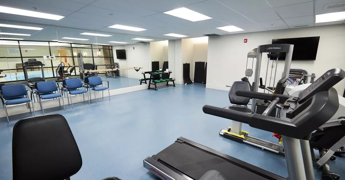 modern fitness facility at chartwell wescott retirement residence