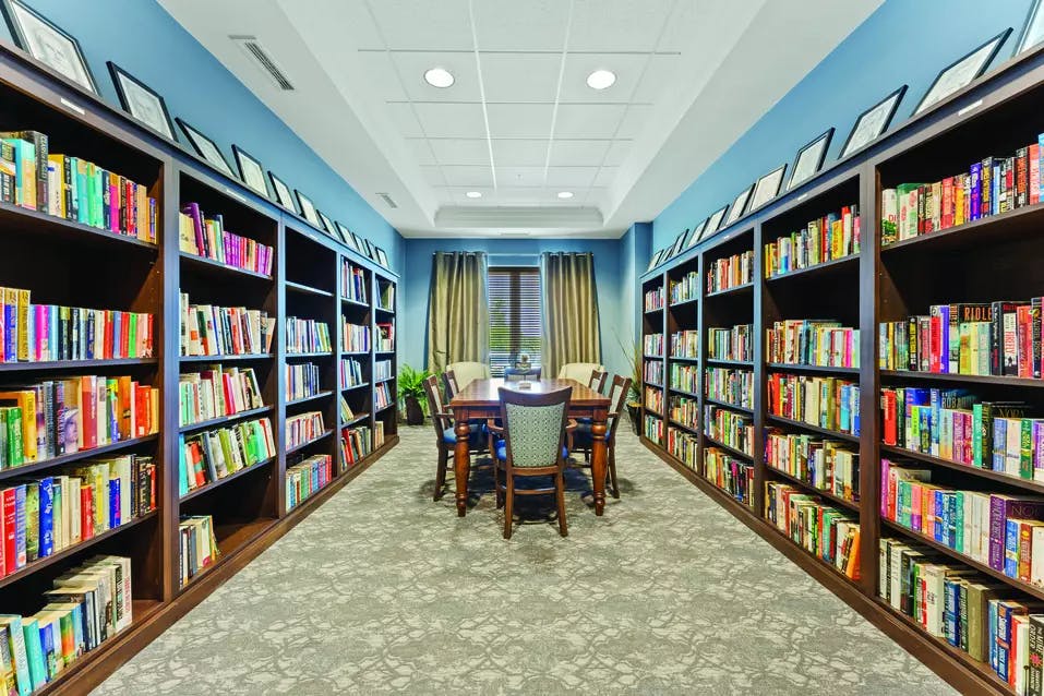 library at chartwell bowmanville creek retirement residence