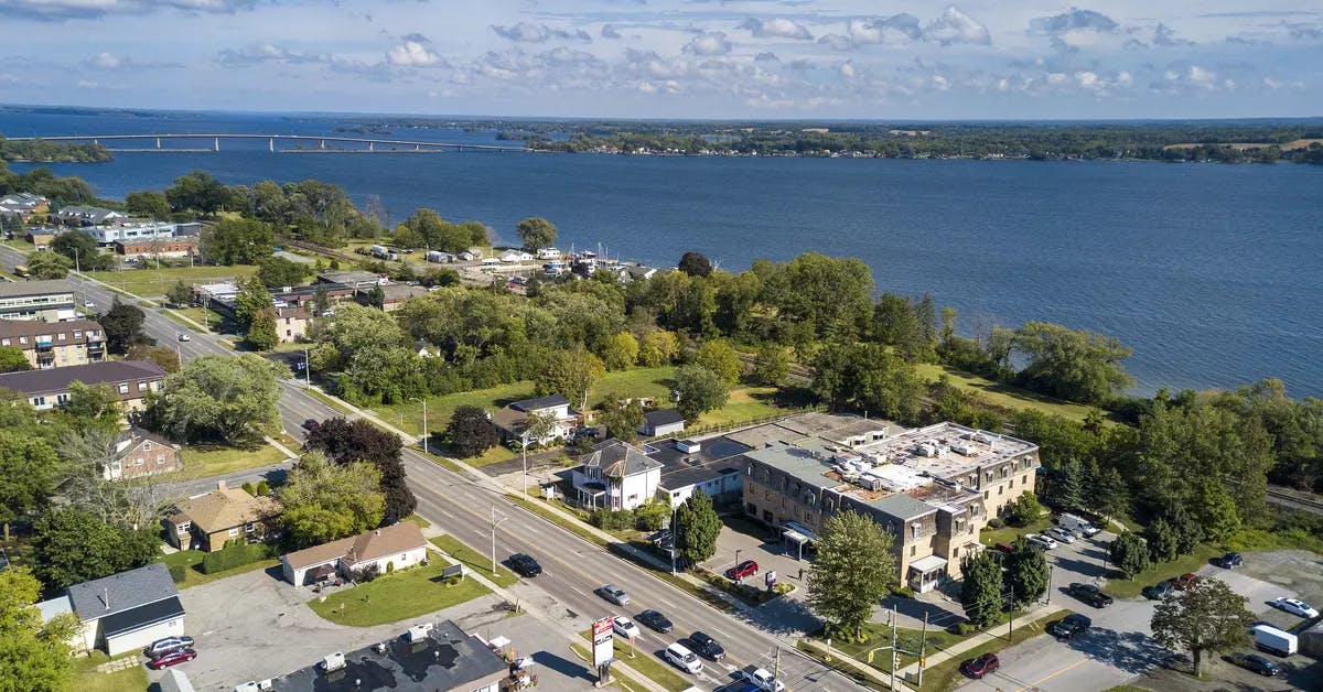 Breathtaking aerial view of chartwell bayview retirement residence