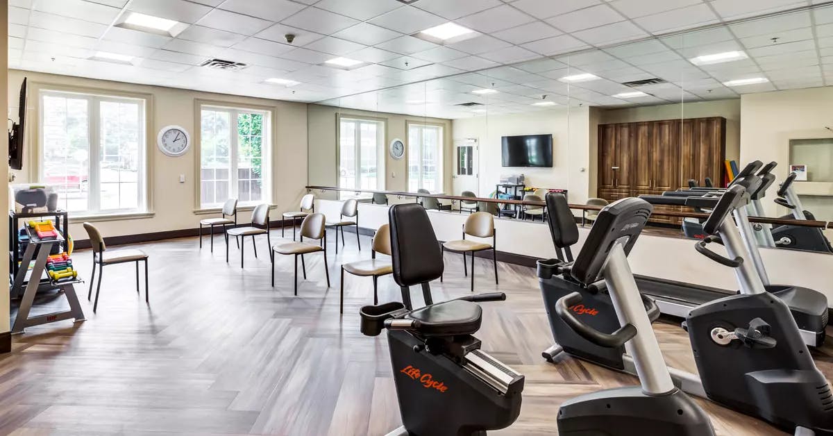 Fitness room at Chartwell Queen's Square Retirement Residence