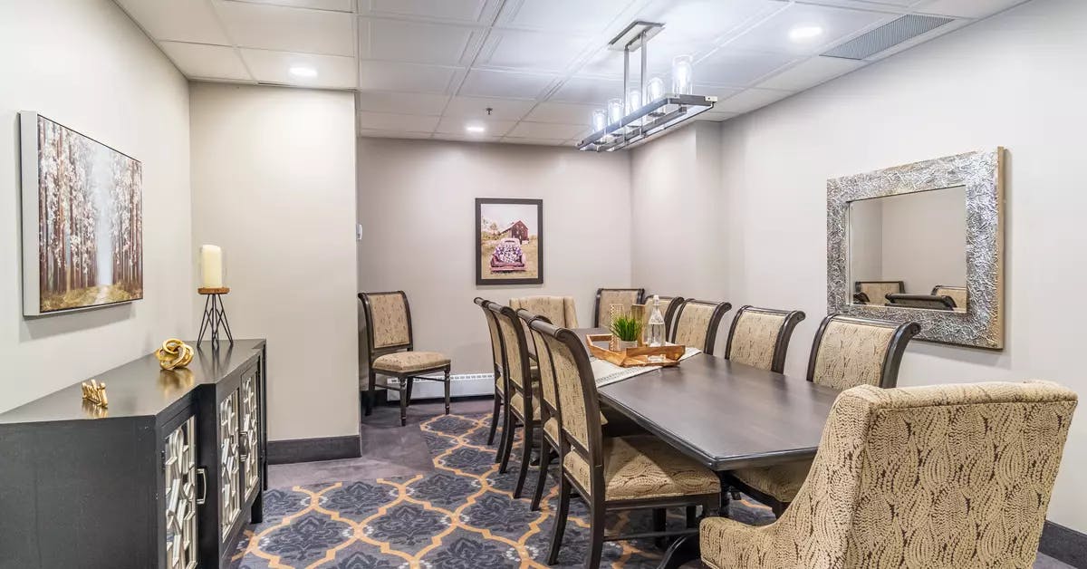 The private dining room of Chartwell Meadowbrook Retirement Residence 