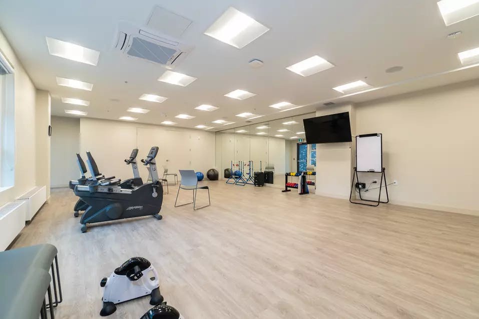 modern fitness facility at chartwell camellia retirement residence