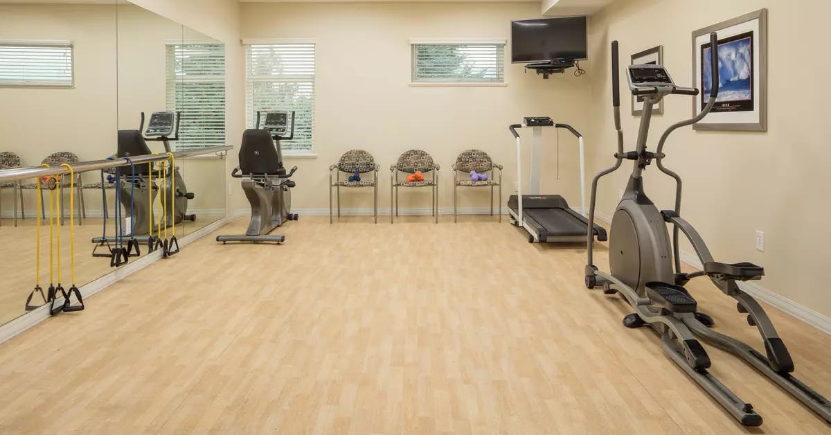 modern fitness facility at chartwell chatsworth retirement residence