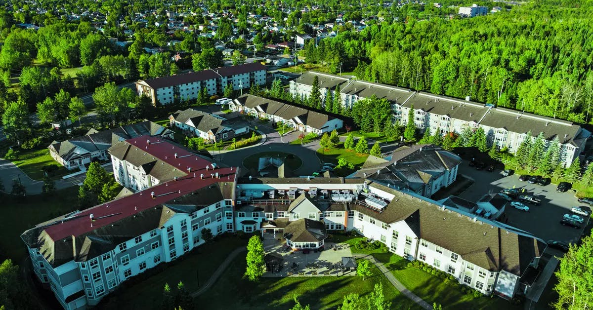 Aerial view of Chartwell Thunder Bay Retirement Residence 