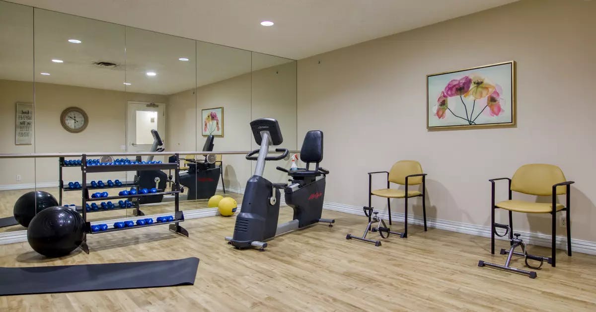 modern fitness facility at chartwell royal park retirement residence