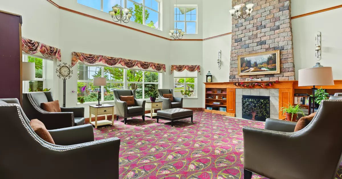 Elegant common area of Glacier Ridge Retirement Residence