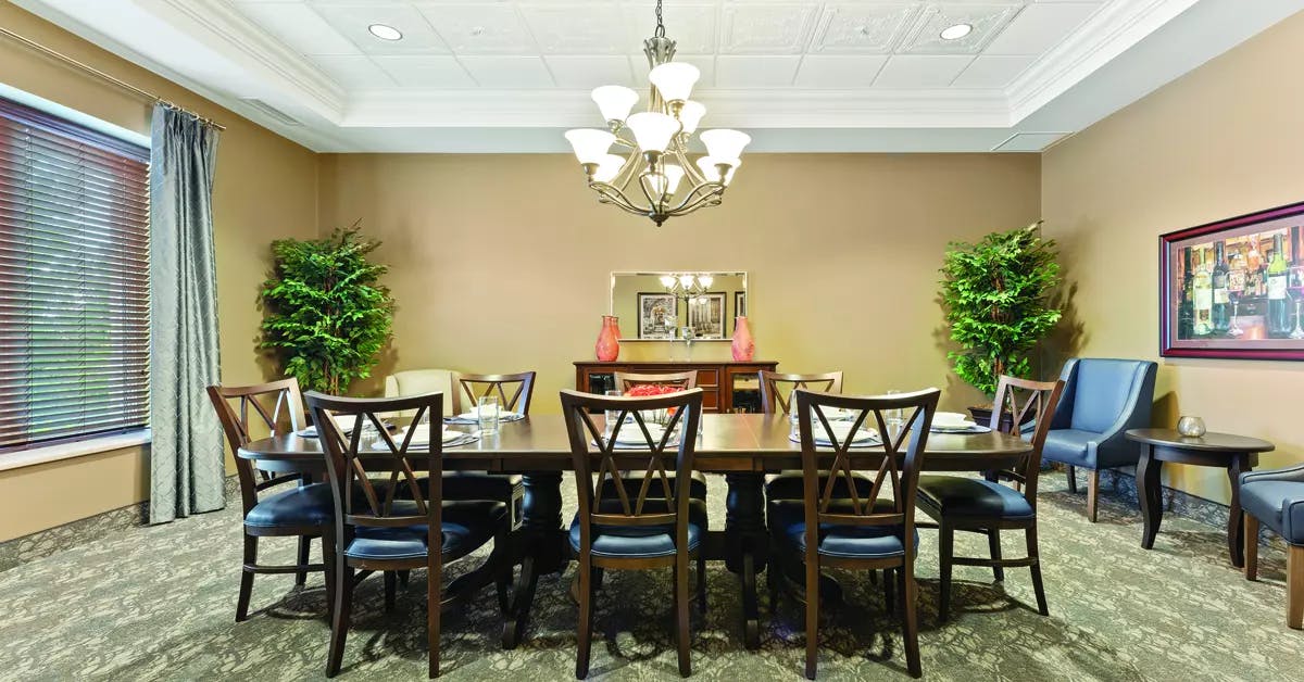 private dining room at chartwell bowmanville creek retirement residence
